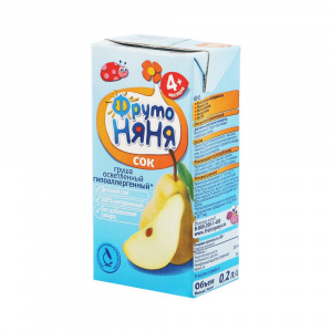 Сок ФрутоНяня груша осветленный с 4 месяцев 200г