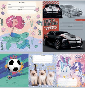 Тетрадь 12л. косая линия Проф-Пресс микс 1шт