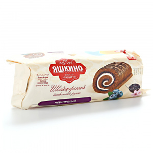 Рулет бисквитный черничный Яшкино 200г
