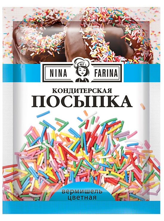 Посыпка Цветная вермишель 15гр Нина Фарина