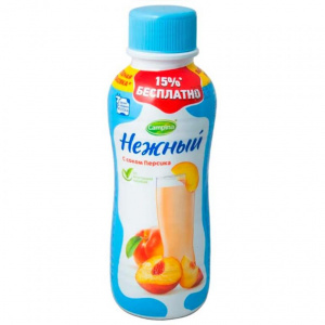 Йогурт питьевой со вкусом персика Нежный 0,1% 285г