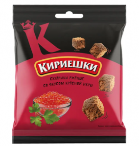 Сухарики Кириешки ржаные красная икра, 40 гр.