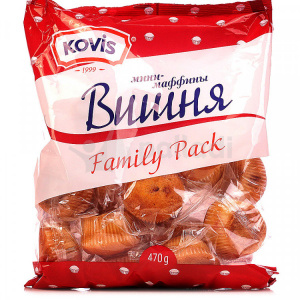 Мини-маффины Kovis вишня 470г