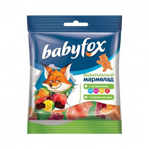 Жевательный мармелад Baby fox бегемоты 30г