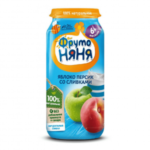 Пюре Фруто Няня яблоко персик со сливками 250гр