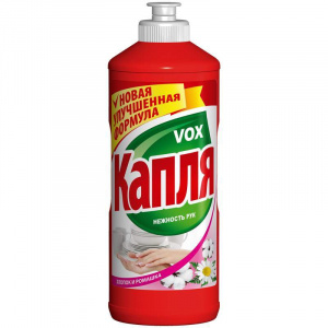 Средство для мытья посуды Капля хлопок и ромашка 450мл