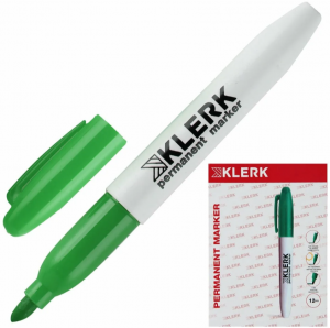 Маркер перманентный пулевидный зеленый KLERK