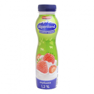 Йогурт питьевой Альпенленд клубника 1,2% 290г