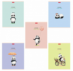 Тетрадь 40л клетка Панда Hatber