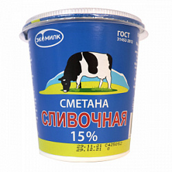 Сметана сливочная Экомилк 20% 300г
